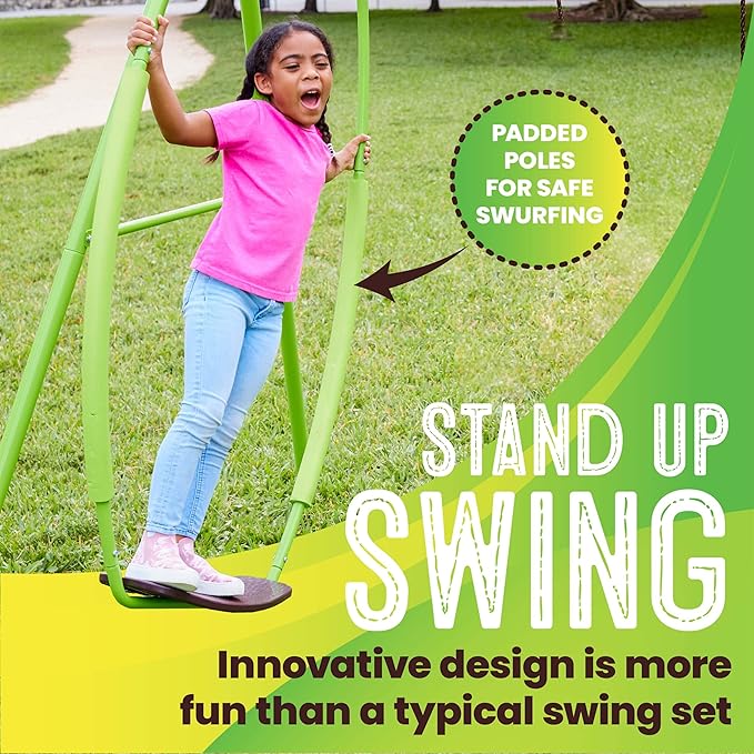 Swurfer PAW Patrol Swing Sets for Backyard, Swingset Outdoor for Kids