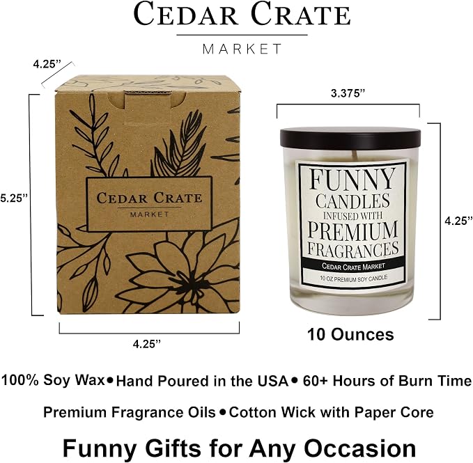 Cedar Crate Market - Funny Retirement Gift for Woman, Men 2025 - "I Can't Believe You are Leaving Scented Soy Wax Candle for Coworkers, Sarcastic Going Away, Goodbye, Farewell, Happy Retirement