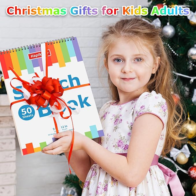 Drawing Pad for Kids, Sketch Pads 50 Sheets, 3-Pack Kids Travel Activities Spiral Bound Drawing Books Bulk 6" x 9 ", Drawing Paper for Kids 9-12