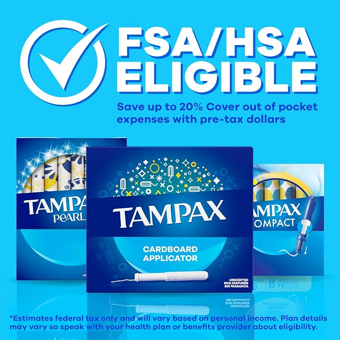 Tampax Cardboard Tampons for Women Super Absorbency, Anti-Slip Grip, LeakGuard Skirt, Unscented, 40 Count