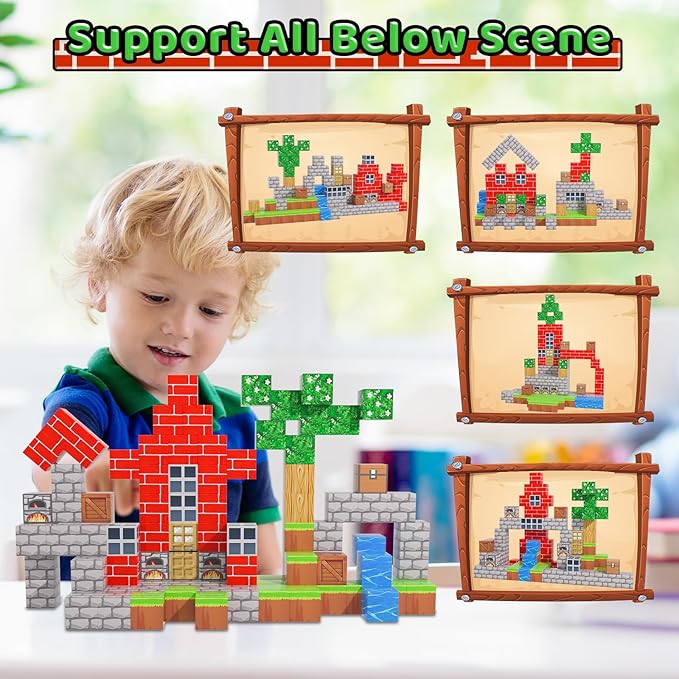 1 inch Magnetic Blocks - 100PCS Magnetic Toy Set, STEM Montessori Sensory Toys for 3+ Year Old Boys & Girls, Creative Construction Toys Gift for Toddlers Kids