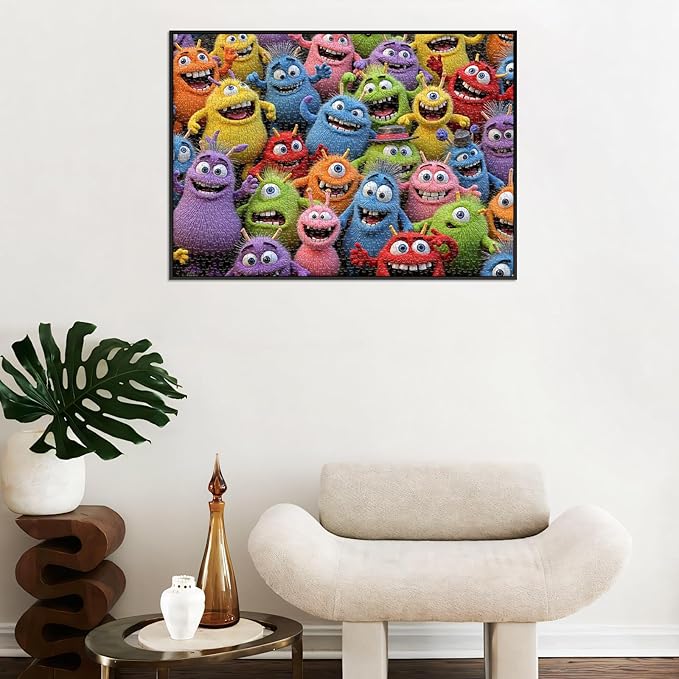 Sutinban Colorful Monster 1000 Piece Puzzle for Adults, Funny Prank Unique Halloween Jigsaw Puzzles for Kids & Adults & Teens, Coolest Adult Puzzle 1000 Pieces, Home Decor Great Gift for Family&Friend