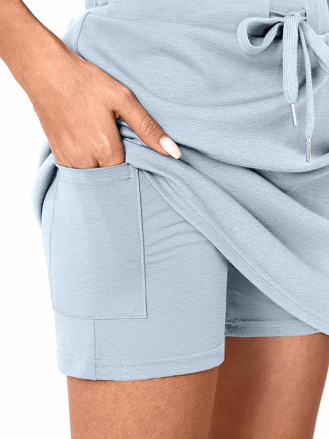 Casly Lamiit Womens Two Piece Skirt Sets Casual Cap Sleeve Lapel V Neck Tops Summer Travel Outfits Short Tennis Skort Set