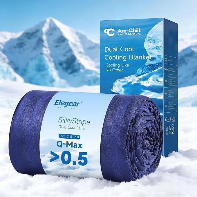 Elegear Double-Sided Arc-Chill® 3.0 Cooling Blanket for Hot Sleepers,King | Q-Max>0.5 Cooling Fabric, Absorbs Heat to Keep Body Cool, Lightweight Summer Blankets for Night Sweats & Menopause, 108"x90"