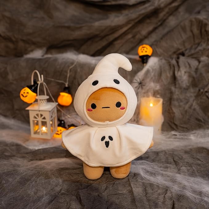 Plushland 10 Inch Halloween Plush Toys Bat, Skeleton,Ghost Spooky Stuffed Animal Stuffies Soft Trick or Treat Party Decor Stuffy for Kids Adults (Ghostie Boo)