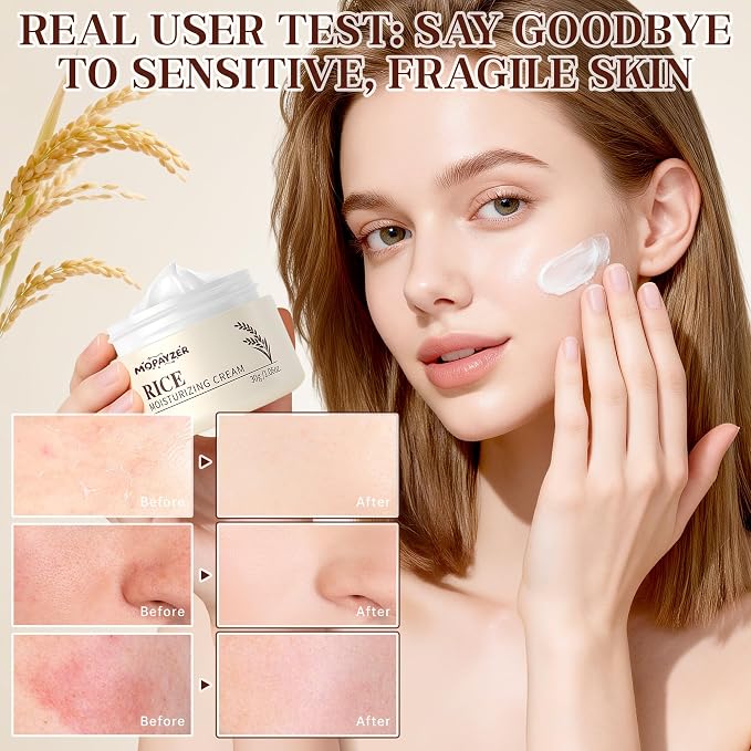 11PCS Rice Skincare Set, Korean Skin Care Set for Women Teens Girls, Rice Cleanser Toner Dual Serum Face Cream Eye Cream Sunscreen with Ice Roller Headband Wristband, Hydrating Daily Face Care Kit