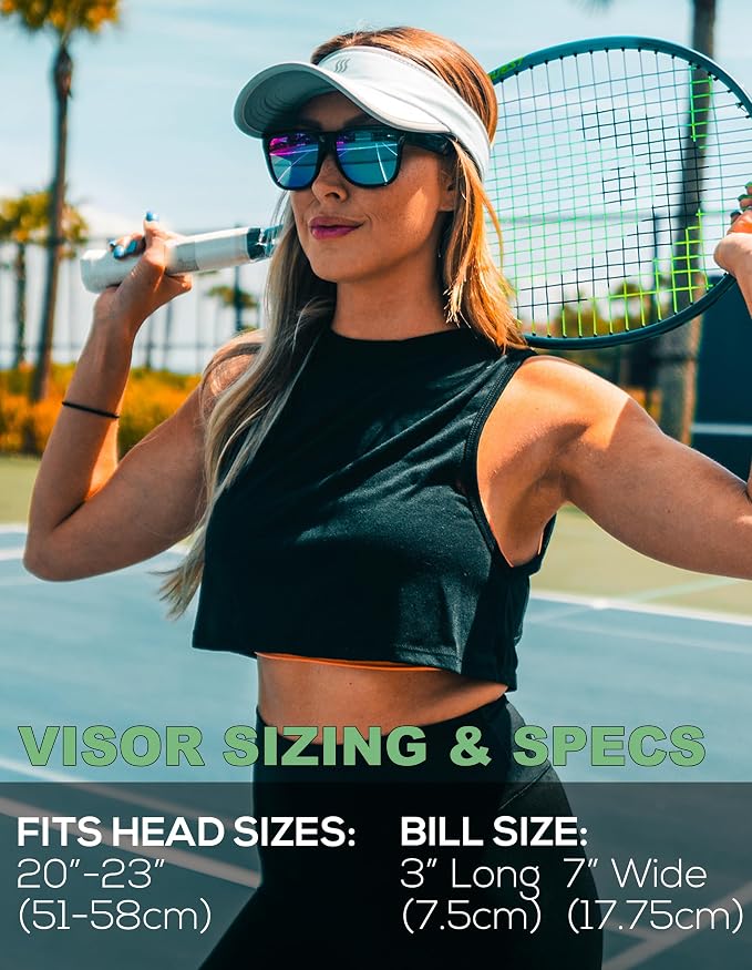 Sport Visor for Women. Sweat‑Wicking Visor for Running, Pickleball, Tennis & Golf. Lightweight & Adjustable Fit