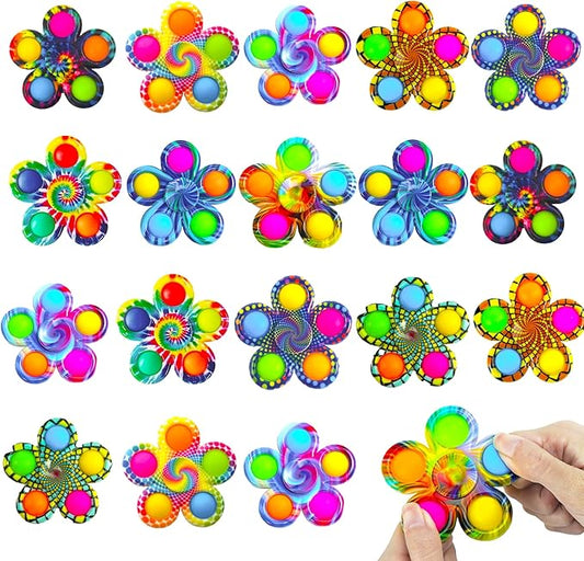 18 PCS Fidget Spinner Toys Bulk for Kids, Party Favor Travel Activities Anxiety Stress Relief Toy, ADHD Autism Product Stocking Stuffer for Teen Adults Birthday Gift Classroom Treasure Box Prize