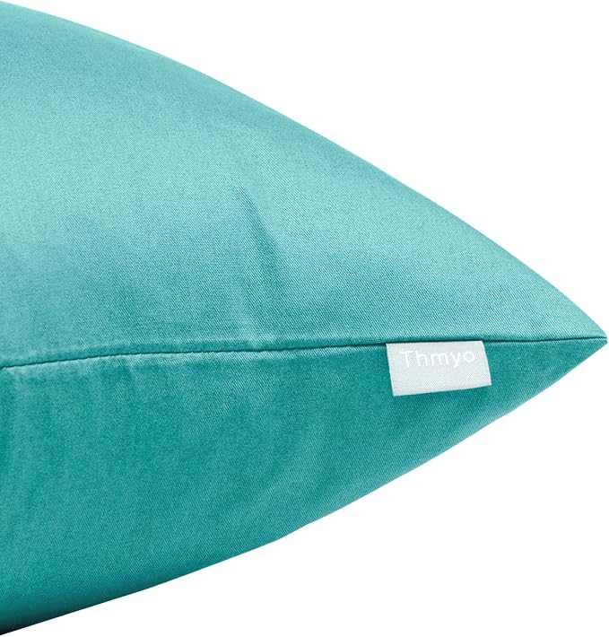 4-Pack 100% Cotton Lumbar Comfortable Solid Decorative Throw Pillow Case,Thmyo Rectangle Cushion Cover Pillowcase Sublimation Blank Pillow Covers DIY Throw Pillowcase(12x20inch/30x50cm, Green)