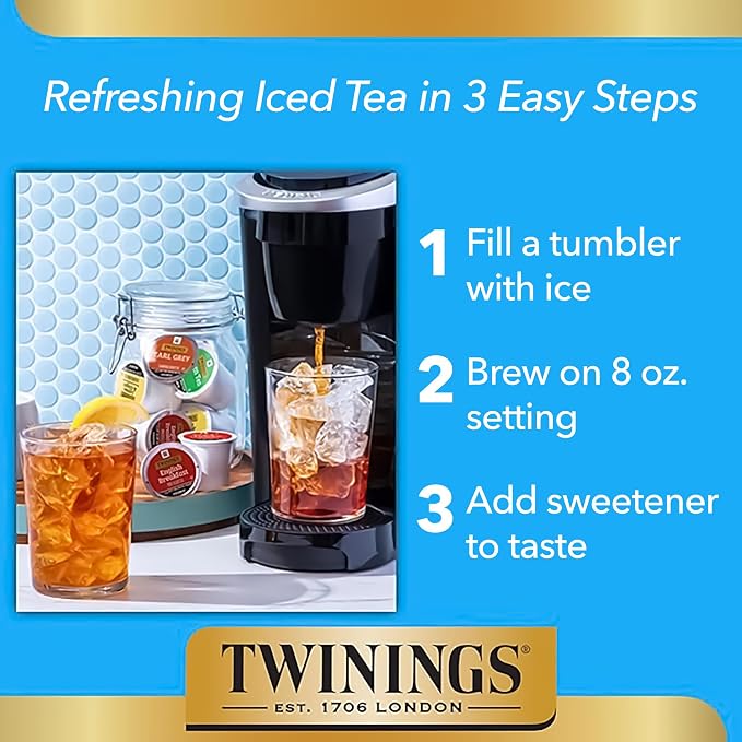Twinings Decaf English Breakfast Tea K-Cup Pods for Keurig, 56 Count (Pack of 1), Naturally Decaffeinated Black Tea, Smooth, Flavourful, Robust, Enjoy Hot of Iced