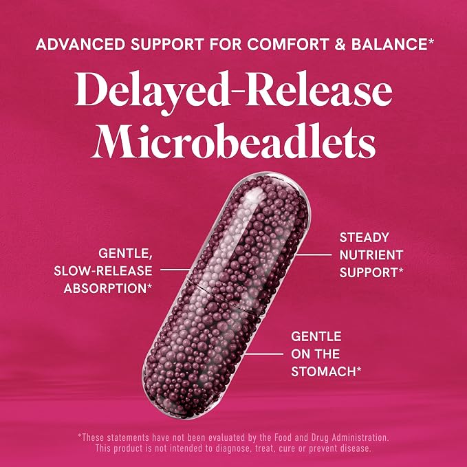 Menopause Vitamins Beadlets, Hot Flashes Night Sweats and Mood Support | With Black Cohosh Red Clover & More, Menopause Supplements for Women with Dong Quai Chaste Tree Berry & DIM, 30 Capsules