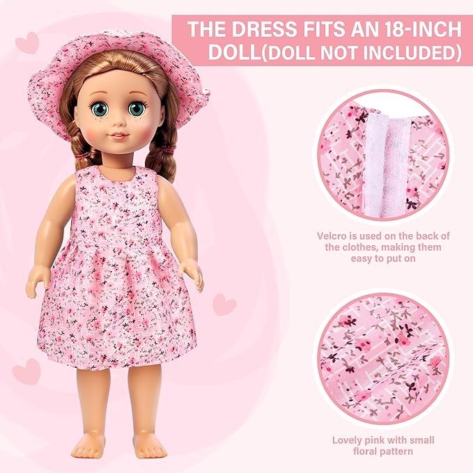 Doll Suitcase Travel Set, 18 inch Doll Clothes and Accessories - 28 Pcs Travel Pillow, Unicorn Bag, Sunglasses, Camera, Computer, Phone, Passport, Birthday Gift for Age 3 4 5 6 Year Old Girls
