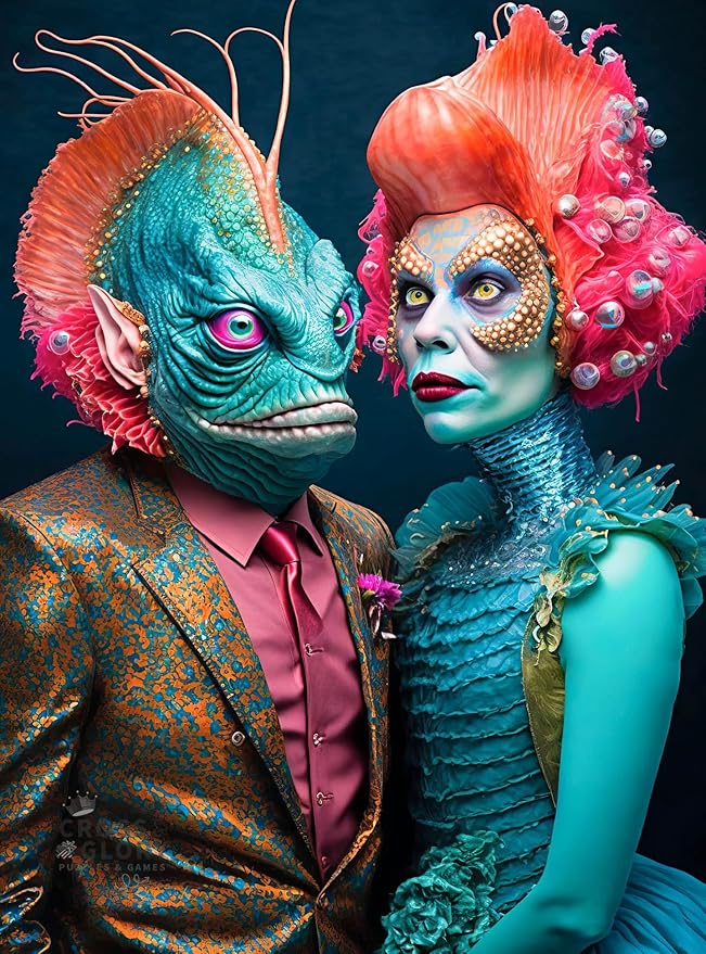 1000 Piece Jigsaw Puzzle for Adults - Cross & Glory - Meet The Aliens Series| Collectible Sci-Fi Illustration (Nymira and Dantar)