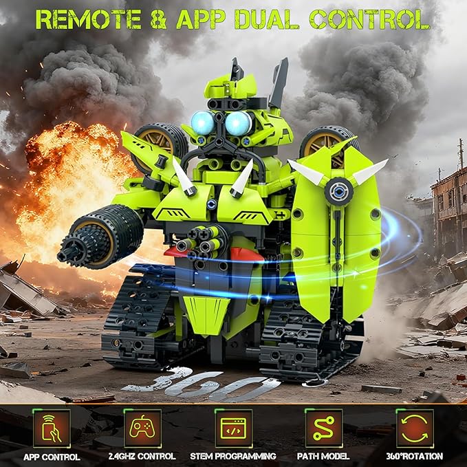STEM Building Kits for Kids 6-14, 5in1 App & Remote Control STEM F1/Tank/Car/Robot Building Toys, Formula 1 Model Car Kits, 636 Pcs Educational Building Sets for Kid, Erector Sets Gifts for Boys Girls
