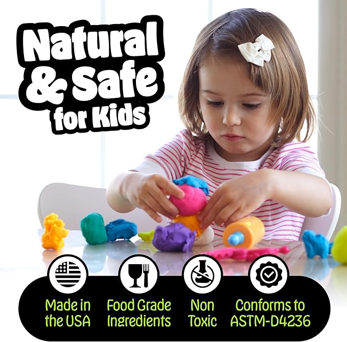 Hygloss Play Modeling Dough for Kids – Safe & Non-Toxic Sensory Dough for Arts and Crafts – 1 lb Tub – Play Clay for Toddler Activities, Preschool Classroom Must-Haves – 6 Assorted Colors, Scented