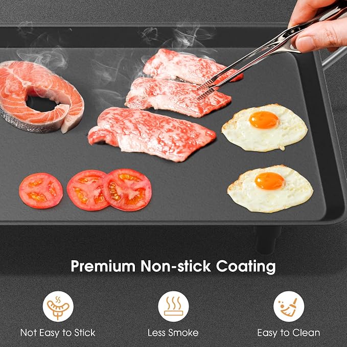 COSTWAY 35" Electric Griddle Teppanyaki Grill | Nonstick Extra Large Cooking Plate for Pancake Barbecue, with Adjustable Temperature & Drip Tray, 2000W