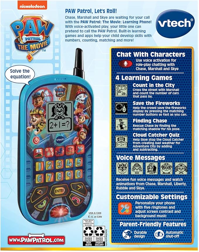 VTech PAW Patrol - The Movie: Learning Phone , Blue