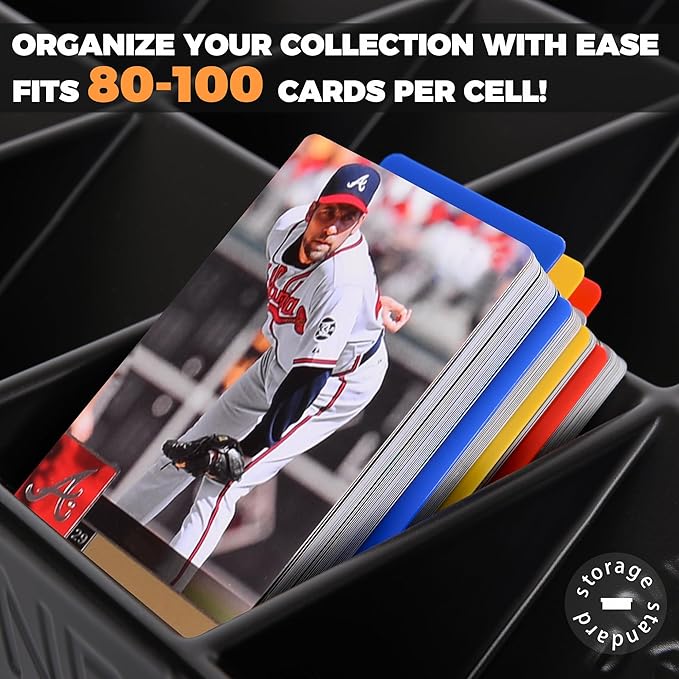 Storage Standard 2 Pack Card Sorting Tray - Stackable Trading Cards Organizer, 15-Compartment Playing Organizing Tool - Sorter for Raw, Sleeved and Toploaders, Includes Label Dividers