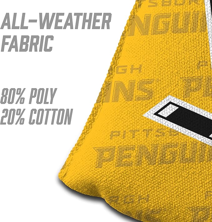YouTheFan Officially-Licensed NHL Set of 4 Cornhole Bags - All Weather Regulation 6” x 6” Size - 16oz Weight - Designed in USA
