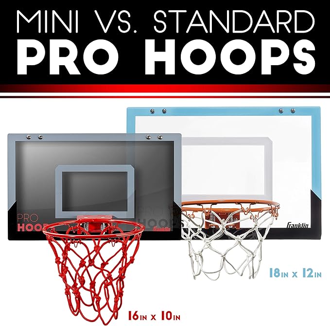 Franklin Sports Mini Basketball Hoops-Indoor Over The Door Mini Hoop+Basketball Sets-Perfect Accessory for Bedroom+Office