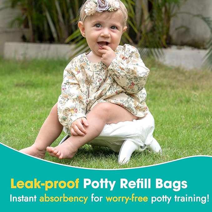 Potty Win [90 Counts] Disposable Potty Liners Compatible with OXO Tot 2-in-1 Go Potty, Potty Refill Bags for Toddler Travel, Universal Potty Bags Fit Most Potty Chairs