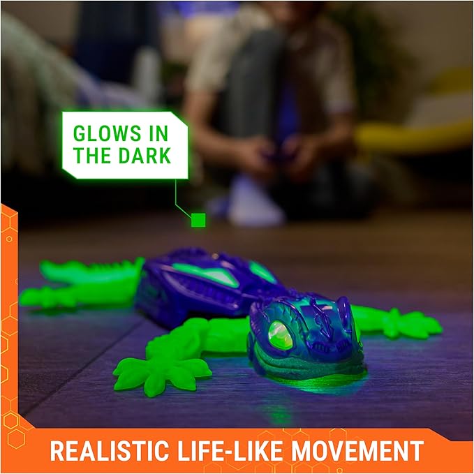 HEX BOTS Glow-in-The-Dark Gecko, Rechargeable Remote Control Robot Kids Toys, Climbs up Walls for Prank Toys & Games, RC Robot for Boys & Girls Ages 4 & Up
