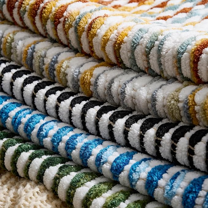 Set of 2 Boho Chenille Pillow Cover Decorative Tufted Pillowcase for Couch Bed Sofa Bedroom Living Room Modern 18 x 18-Inch Black