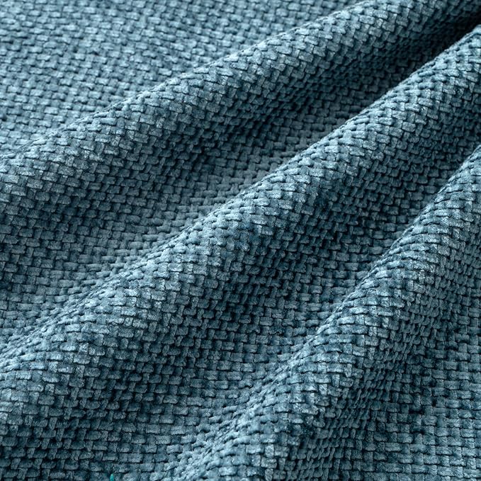 MIULEE Soft Decorative Chenille Pillow Covers Smoke Blue 20x20 Pack of 4 | Coastal Home Decor, All Same Color Set, Couch Throw Pillows, Farmhouse Boho Cushion Covers for Sofa Bed Living Room