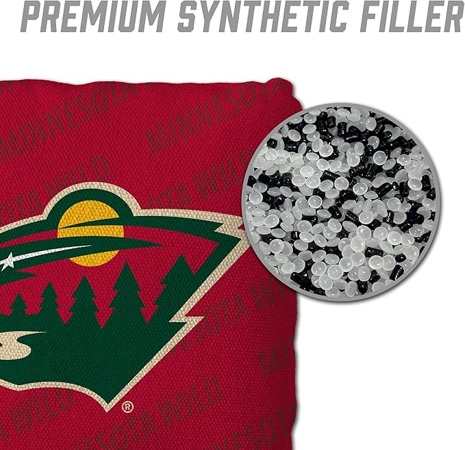 YouTheFan Officially-Licensed NHL Set of 4 Cornhole Bags - All Weather Regulation 6” x 6” Size - 16oz Weight - Designed in USA