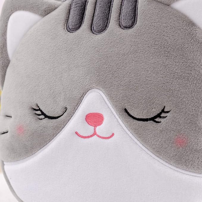 Lazada Cat Toddler Backpack Plush Backpack Toddler Girls Backpack Cat Animal Kids Backpacks for Girls Kitty Plush Backpack for Baby Girls Gray 11-inch