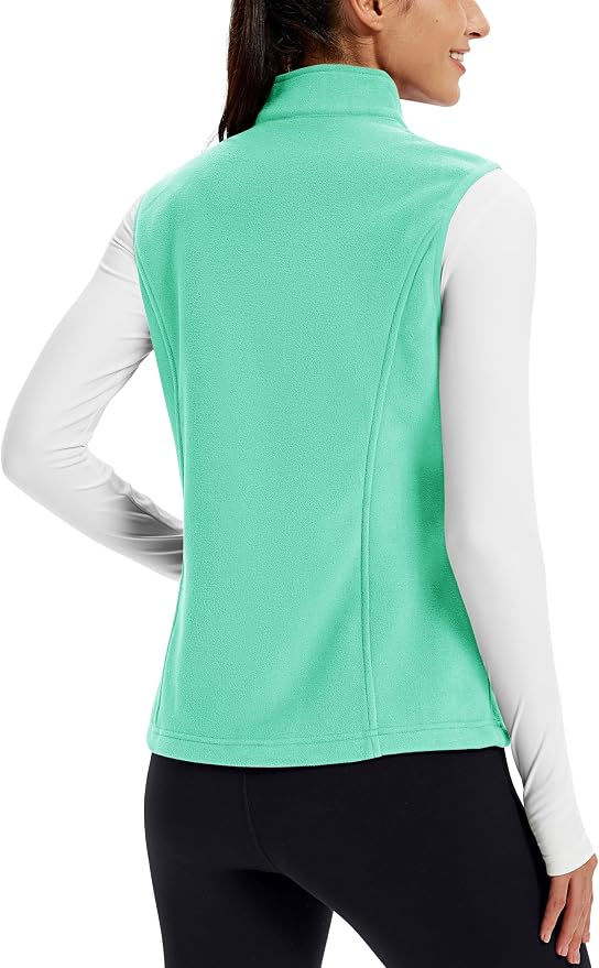 TACVASEN Women's Fleece Vest Lightweight Sleeveless Zip Jacket Outerwear | Soft Polar,Zipper Pockets,Stand Collar,Fall Winter Warm,Outdoor,Athletic,Running,Hiking,Travelling,Golf,Work