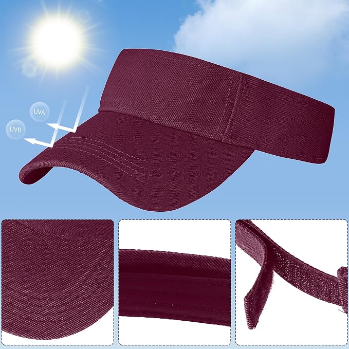 Marrywindix 1 Piece of Sport Wear Athletic Visor Sun Sports Visor Hat Visor Adjustable Cap for Women and Men