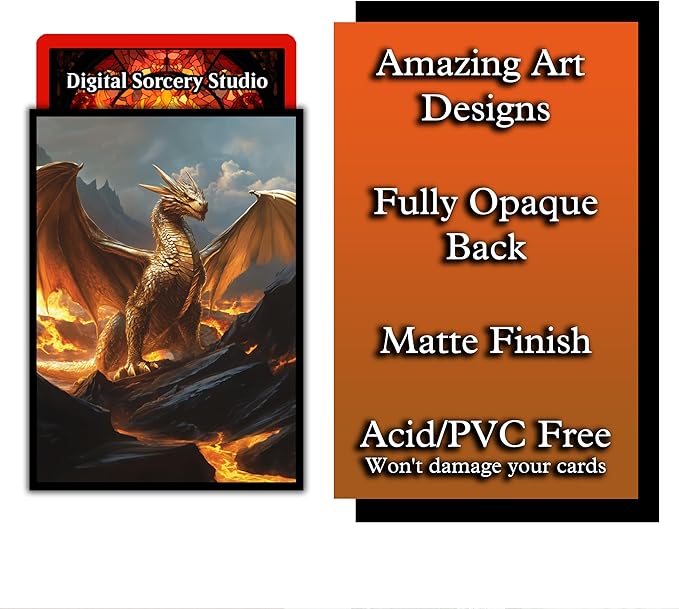 Ancient Brass Dragon Card Game Sleeves - 102 Pack - Compatible with MTG and Other TCGs - Perfect for MTG Dragon Commander Decks Like The Ur Dragon or Mirrym