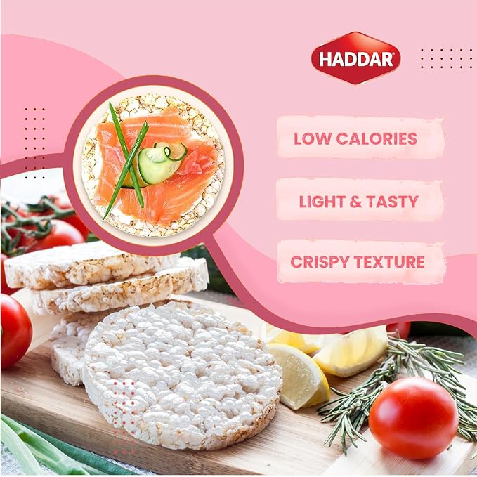 Haddar Multigrain Chia Seeds & Quinoa Rice Cakes, 4.2oz (3 Pack) | All Natural, Gluten Free, Vegan, Non GMO, Low Fat, Low Calorie, Zero Sugar