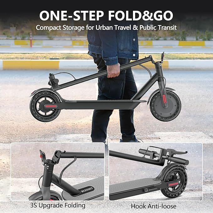 MAXSHOT Electric Scooter for Adults, 8.5/10/14" Tires, 19/22Mph, 350W/500W Motor, 21-28 Miles Range, Folding E-Scooter with Dual Suspension,APP(V1/SPRO/MAX/PRO/X1/X1PRO/PR)