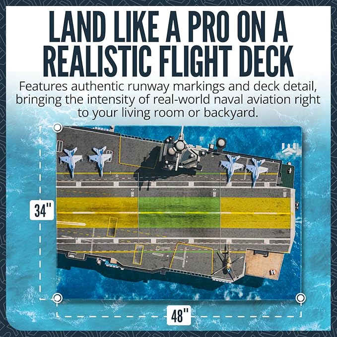 Carrier Landing Pursuit - Indoor Outdoor Toys Toss Game with Foam Gliders, Aircraft Carrier Landing Challenge, Draw For ATC Clearance - Throw Airplane Glider - Hit Your Mark To Win The Game