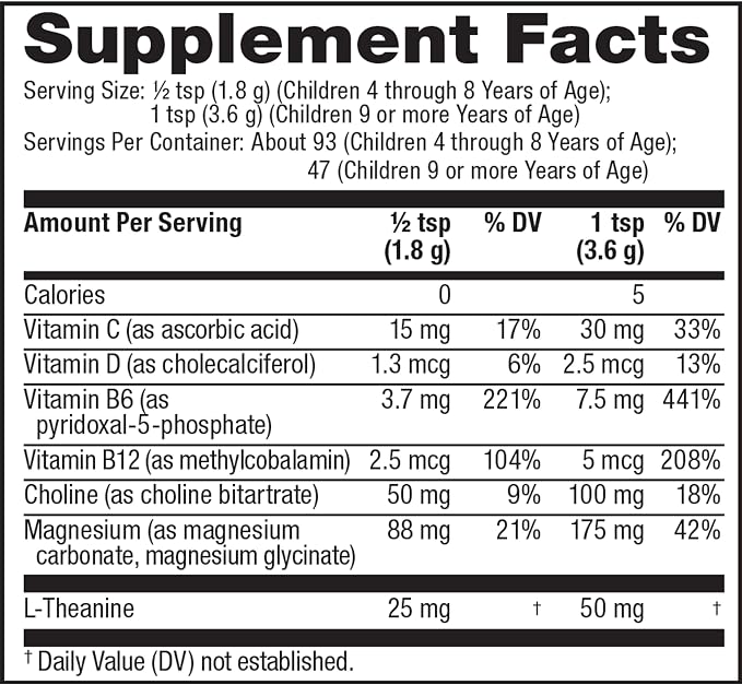 Natural Vitality Calm Mind, Magnesium Citrate + L-Theanine Powder, Supports a Healthy Response to Stress, Gluten Free & Vegetarian, Honey Chamomile, 12 oz.