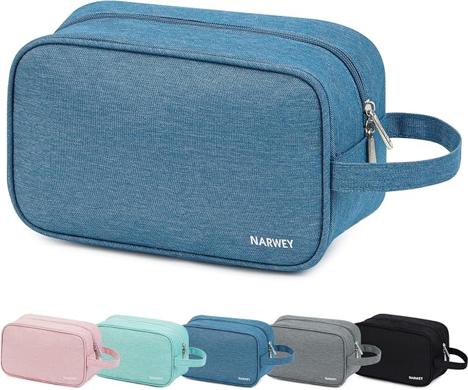 Narwey Travel Toiletry Bag for Women Traveling Dopp Kit Men Travel Bag for Toiletries Cosmetic Bag Makeup Bag Medicine Bag for Traveling (Navy Blue)