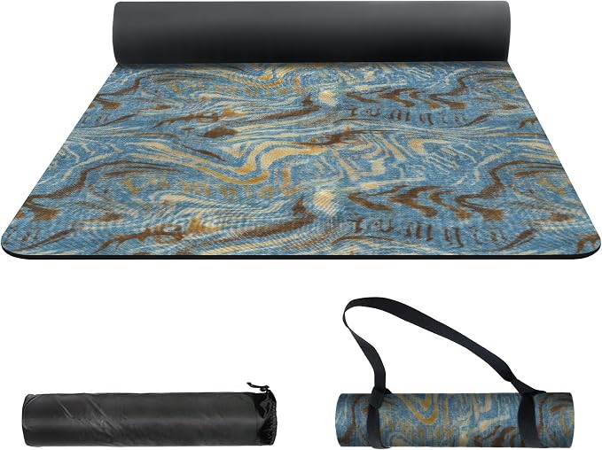 nuveti Yoga Mat Print Extra Thick TPE Non Slip Fitness Exercise Mat with Carrying Bag,72"x24" Extra Thick 6MM Exercise & Workout Mat for Yoga, Pilates Fitness and Floor Exercises