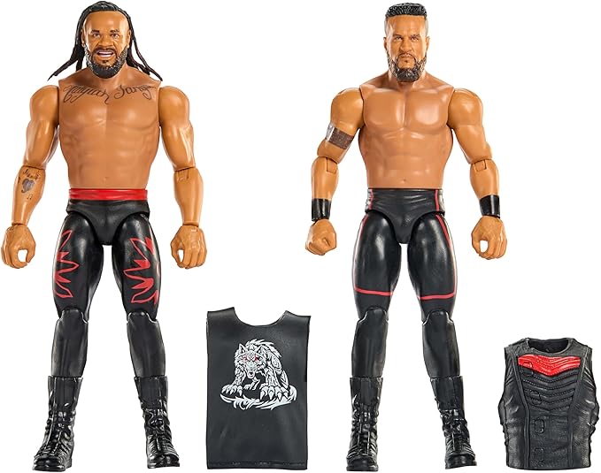 Mattel WWE Main Event Showdown Action Figures 2-Pack with Accessory, Series #24 Tama Tonga & Jacob Fatu Collectible Set, 6-inch