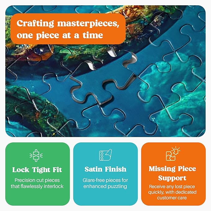 Cross & Glory Jigsaw Puzzles 1000 Pieces for Adults | Deep Blue Octopus Odyssey | Ocean Octopus Puzzles for Adults | Challenging Brain Teaser Ocean Puzzle | 20 x 27 Inches