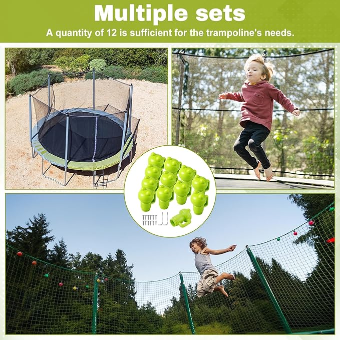 Geelin 12 Pcs Trampoline Pole Caps Replacement 1.26 Incn, Enclosure Trampoline Pole End Caps for Net Hook Safety Accessories