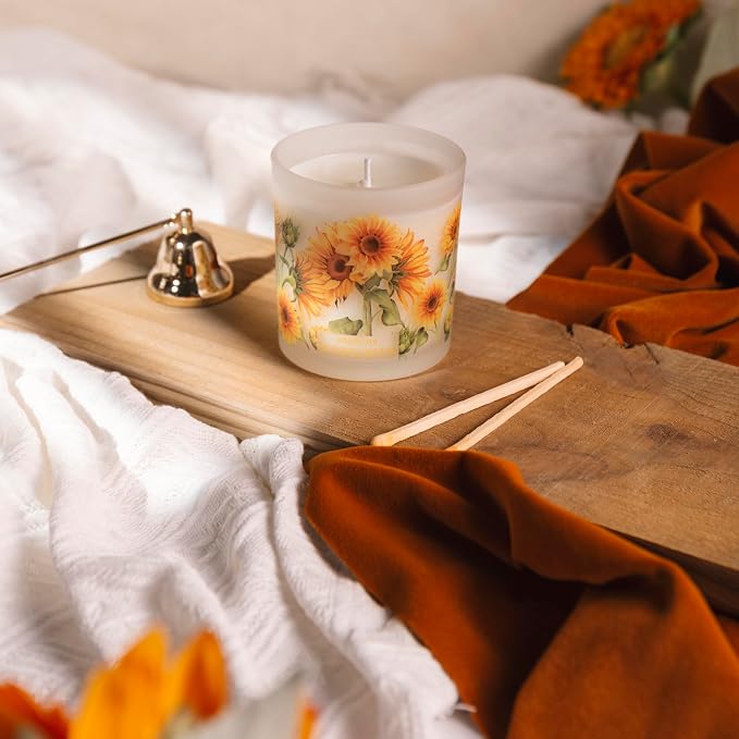ROMIIE ZOI Fall Candle - Sunflower Fields - 6oz Soy Wax Candle for Autumn, Floral Aroma - Cozy Gift for Women and Men, Home Decor