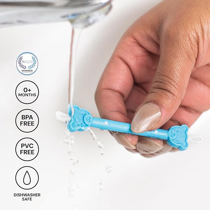 oogiebear: Baby Nose Cleaner & Ear Wax Removal Tool - Safe Booger & Earwax Removal for Newborns, Infants, Toddlers - Dual-Ended - Essential Baby Stuff, Diaper Bag Must-Have, with CASE