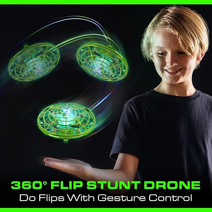 Force1 Scoot Skeet Mini Drone Electronic Shooting Game for Kids (Drone Only) - Hand Drones for Kids Compatible with Scoot Skeet LED Blaster, Electronic Target Game Indoor Flying Ball Toy (Green)