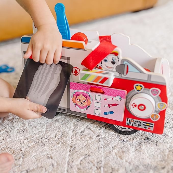 Melissa & Doug PAW Patrol Marshall's Wooden Rescue EMT Caddy (14 Pieces)