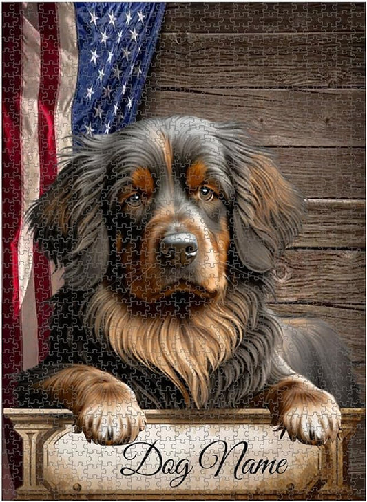 Custom Wooden Jigsaw Puzzles with Your Dog's Name on Hovawartc Art Print - 300 500 1000PCS Puzzles Game and Home Wall Decor