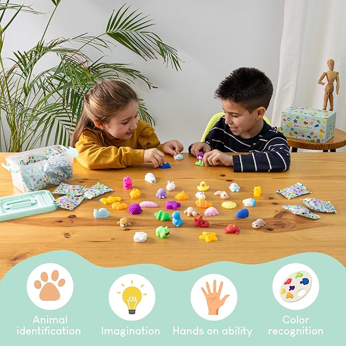 Mochi Squishy Toys Bulk for Kids Party Favors Pack 40 - BONNYCO | Goodie Bags Stuffers for Kids 3-5 4-8, Return Gifts Birthday Party | Squishy Fidget Toys, Pinata Stuffers Birthday Boys Girls Kawaii