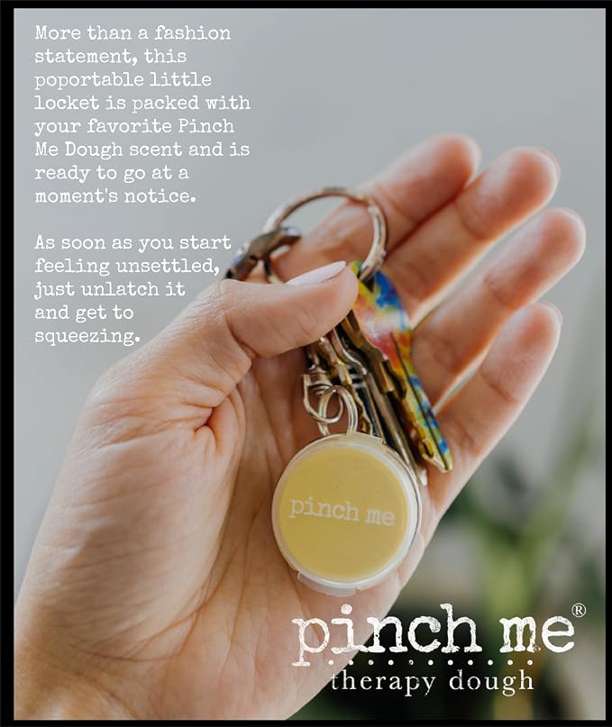 Pinch Me Therapy Dough Locket Combo - Holistic Aromatherapy Stress Relieving Putty – .3oz Clip-On Locket Scent + 3oz Dough Relief