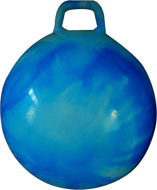 AppleRound Hippity Hoppity Hopball with Pump – Bouncy Exercise Ball with Handle for Teens & Adults, 28 Inch / 70 cm for Ages 13+, Cloud Colors (Blue)